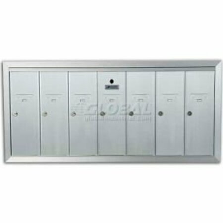 FLORENCE MFG CO Recessed Vertical 1250 Series, 7 Door Mailbox, Anodized Aluminum 1250-7HA